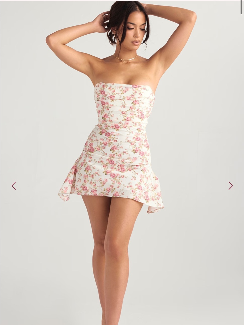 House of CB Jasmine Rose Print Draped Coset Dress